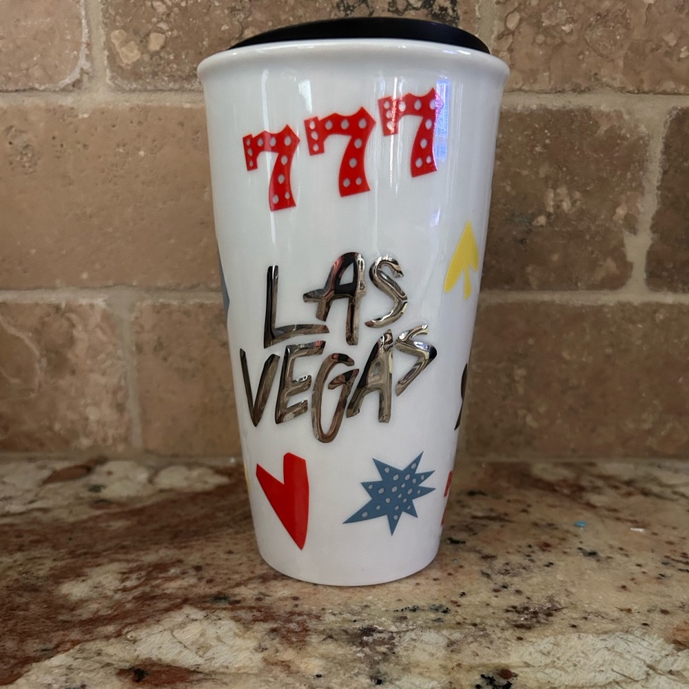 Starbucks Las Vegas White Ceramic Tumbler. NWT